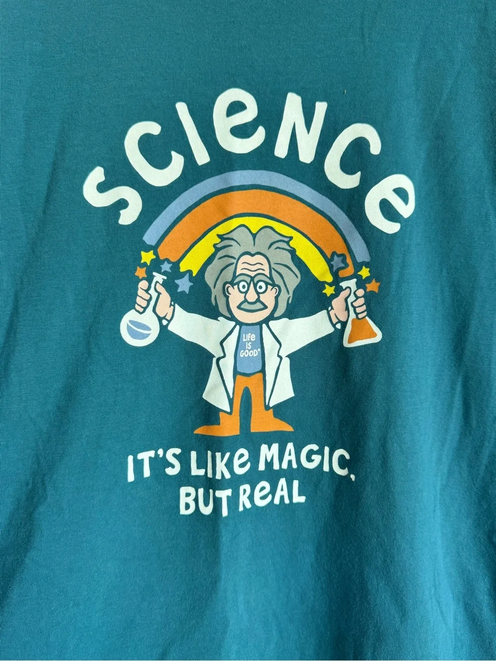 Life is Good Science Is Like Magic Short Sleeve Crusher Tee‎ adult XXL teacher